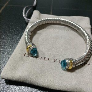 💖David Yurman💖 Cable Classics Color Bracelet with Blue Topaz and 14k Gold
